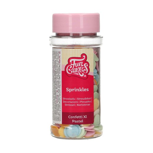 Saupoudrer décoration sucre confettis tons pastel 60 grs funcakes