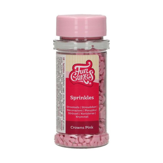 Sprinkle decoración azúcar coronitas rosas 45 grs funcakes