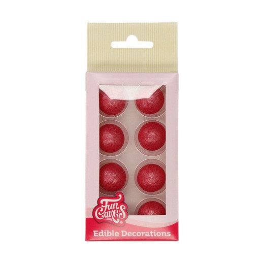 Sprinkle pink chocolate pearls funcakes 8 units