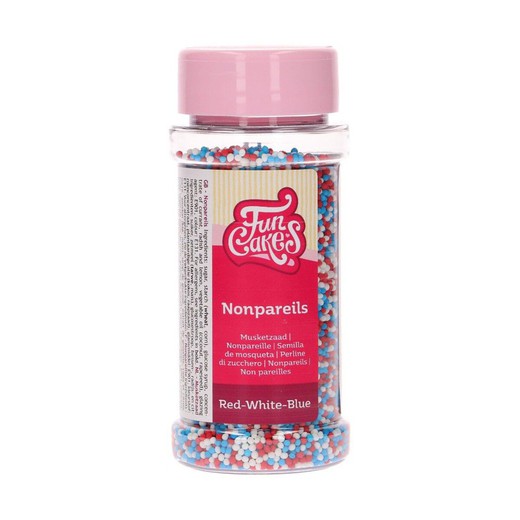 Cospargere perle rosse bianche blu nonpareils funcakes 80 gr