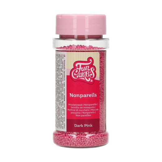 Sprinkle dark pink pearls nonpareils funcakes 80 grs