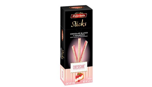 Sticks Palitos Chocolate Blanco Y Frambuesa Cheesecake Delaviuda 120 GRS