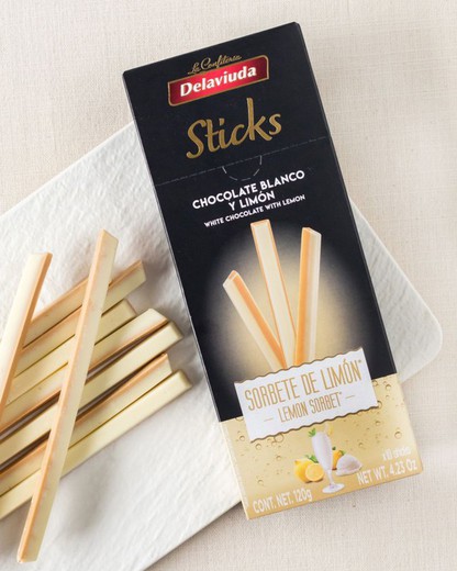 Sticks Palitos Chocolate Blanco y Limón Delaviuda 120 GRS