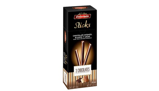 Sticks Palitos Tres Chocolates Delaviuda 120 GRS