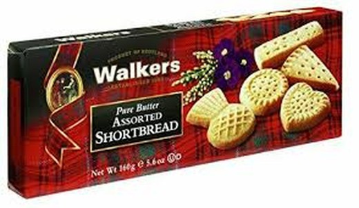 Variedade de biscoitos scotland walkers 160 g de manteiga