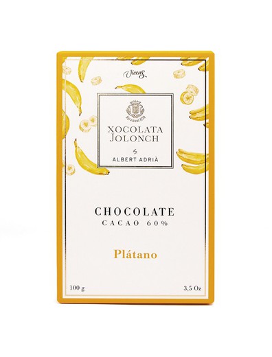 Tableta chocolate 60% cacao de plátano albert adrià jolonch 100 grs