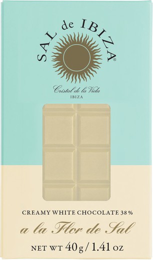 Tavoletta di cioccolato bianco ai fiori di sale di Ibiza 40 gr