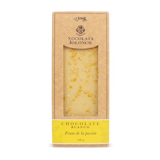 White chocolate bar with passion fruit jolonch 100 grs