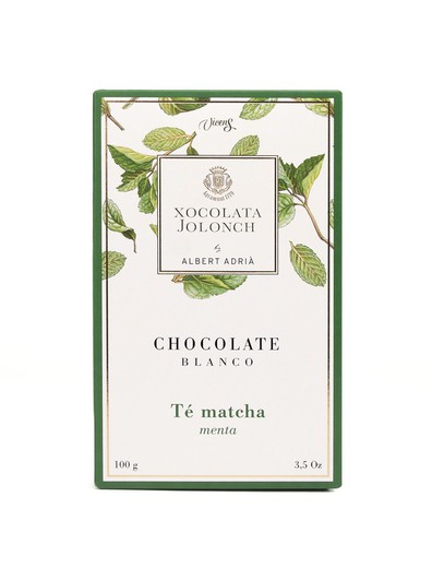 Cioccolato bianco matcha tè alla menta tavoletta albert adrià jolonch 100 gr