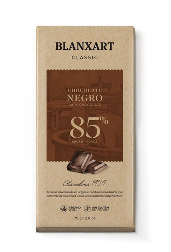 Tableta Chocolate Ghana 85% 75 grs Blanxart