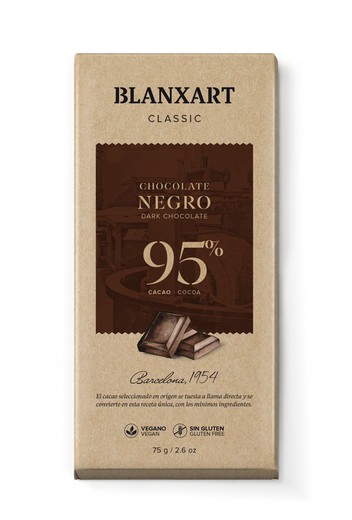 Tableta Chocolate Ghana 95% 75 grs Blanxart