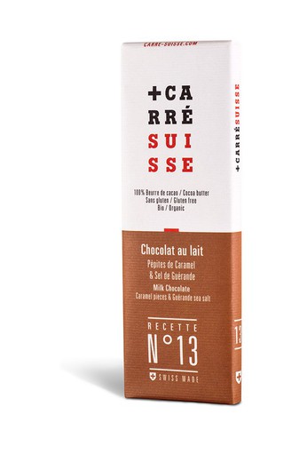 Tablette de chocolat au lait Caramel au sel Carré suisse 40 grs