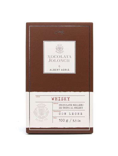 Melkchocoladereep gevuld met whiskytruffel Albert Adrià Jolonch 100 grs