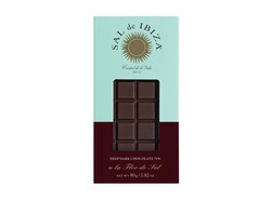 Tableta chocolate negro 70% con flor de sal de ibiza 80 grs