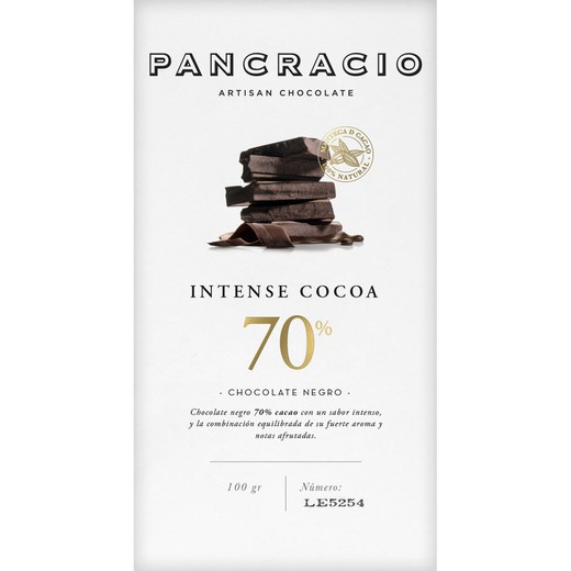 Tablete de Chocolate Amargo 70% Pancracio 100 grs