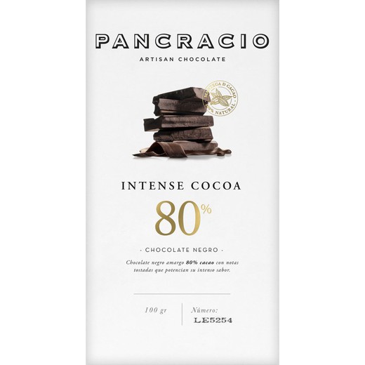 Mörk chokladtablett 80% Pancracio 100 gr