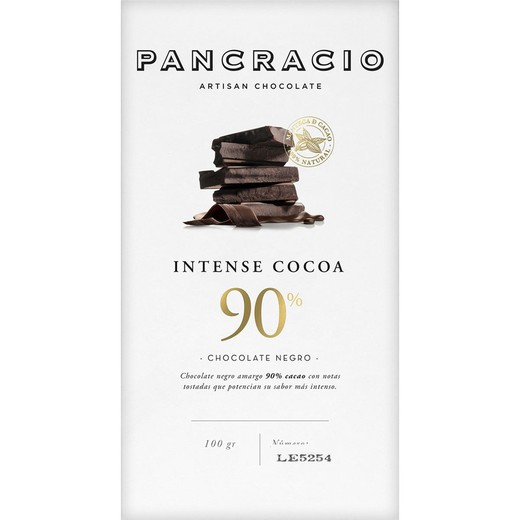 Mörk chokladtablett 90% Pancracio 100 gr
