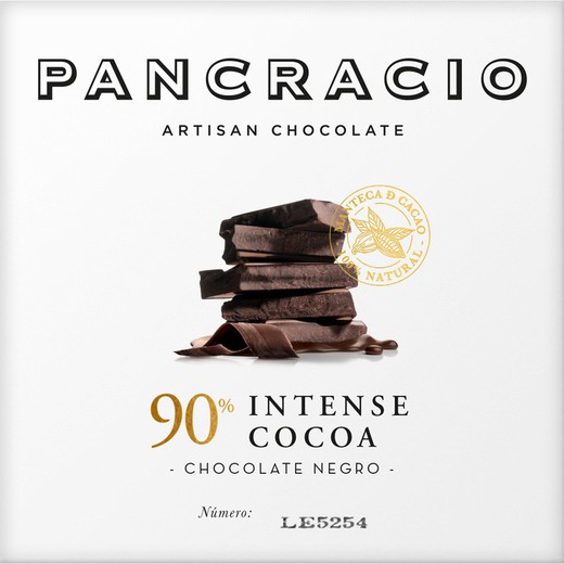 Tableta Chocolate Negro 90% Pancracio 40 grs