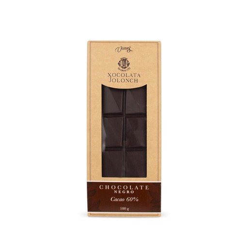 Chocolate amargo em tabletes de cacau 60% jolonch 100 grs