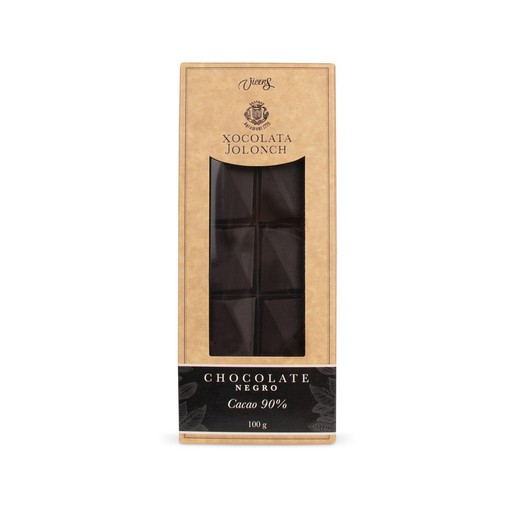 Tavoletta di cacao cioccolato fondente 90% jolonch 100 gr