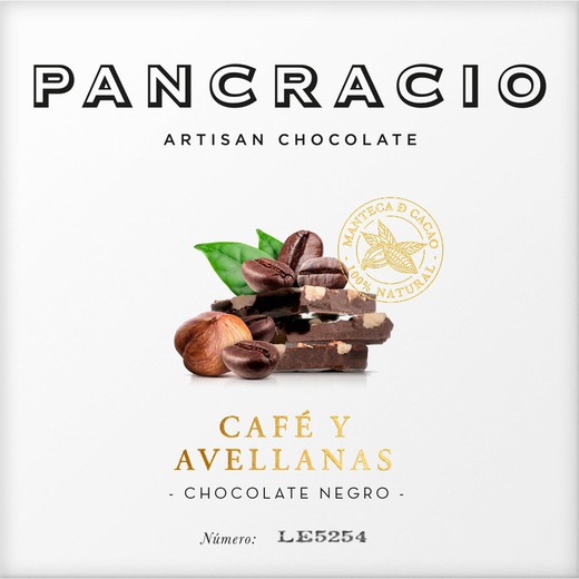Pancracio Tablete de Café com Avelã e Chocolate Amargo 40 grs