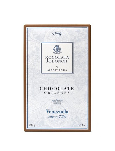Barra de chocolate origem venezuela 72% cacau albert adrià jolonch 100 grs