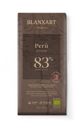 Tableta Chocolate Perú 83% 75 grs Blanxart