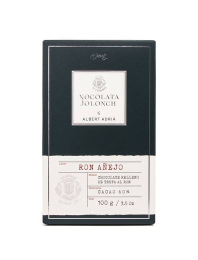 Chocolate bar filled with truffles rum 60% cocoa albert adrià jolonch 100 grs
