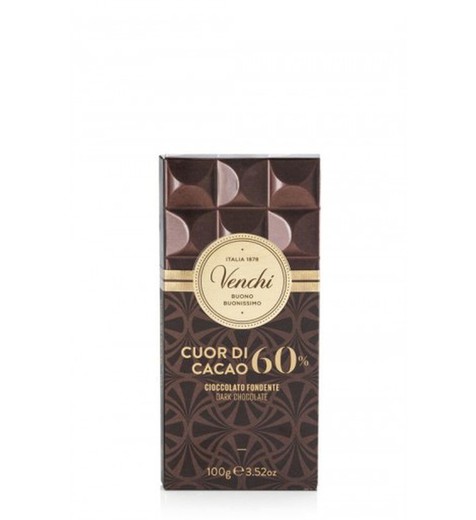 Tableta chocolate venchi negro 60% 100 g