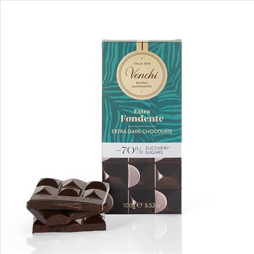 Barra de chocolate amargo Venchi 70% avelãs 100 g