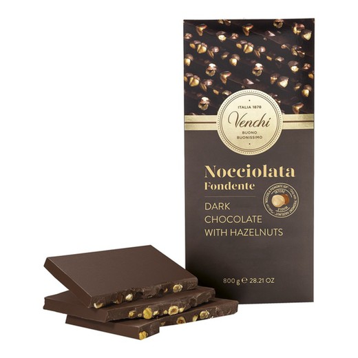 Venchi mörk chokladkaka med gigantiska hasselnötter 800 g