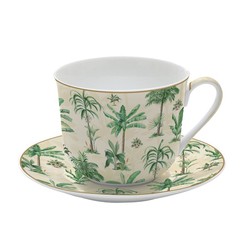 Taza Jumbo Con Plato Oasis Porcelana Easy Life