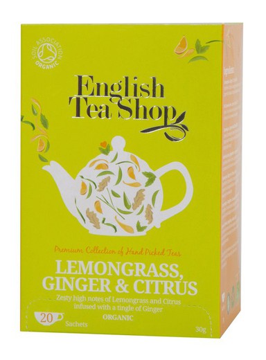 Te bio lemongrass, gengibre e citrus 30g english tea shop