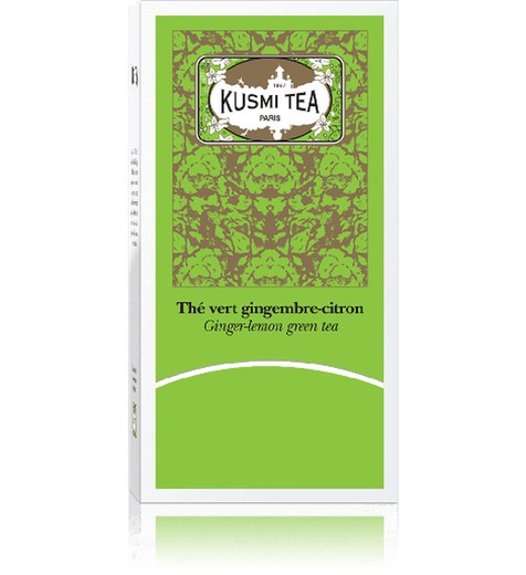 Πράσινο τσάι τζίντζερ λεμόνι kusmi τσάι 25 βιολογικά φακελάκια