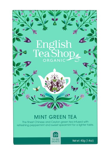 Miętowa zielona herbata angielski sklep z herbatą 40 grs