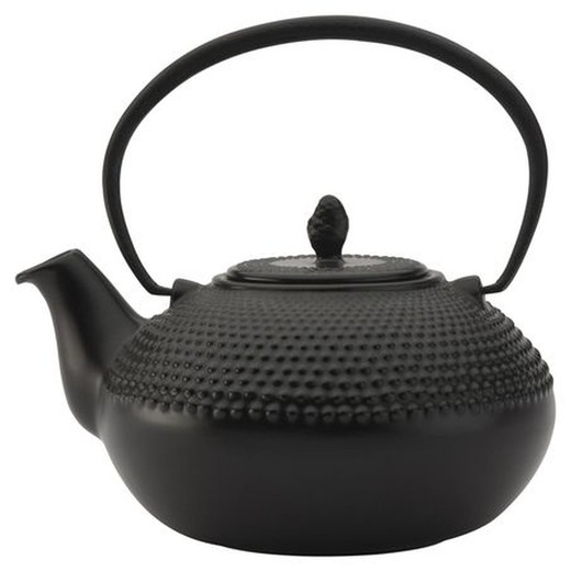 Bredemeijer black stoneware lotus 1.2l teapot with filter
