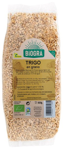 Trigo en grano 500g Granos Cereales Ecológicos Biogra