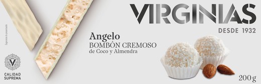 Turrón bombón crujiente de coco y almendras virginias 200 grs sin gluten