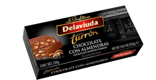 Turrón Chocolate Con Almendras Delaviuda 250 grs