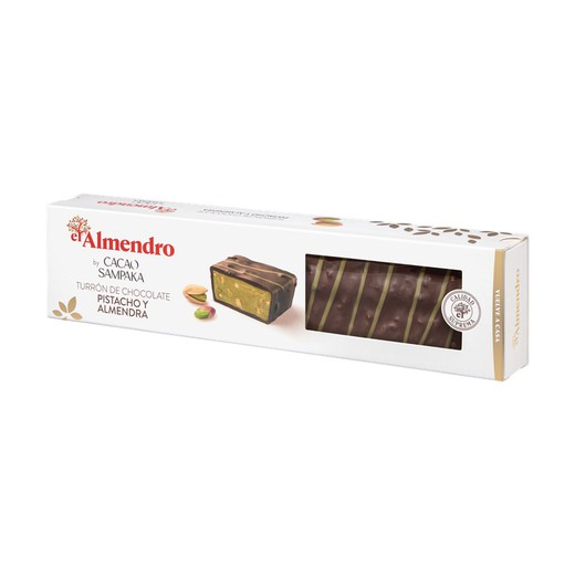 Turrón Chocolate con Pistachos 210 grs El Almendro