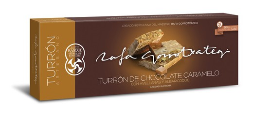 Turrón De Chocolate Caramelo Con Avellanas Y Albaricoque Rafa Gorrotxategi 250 Grs