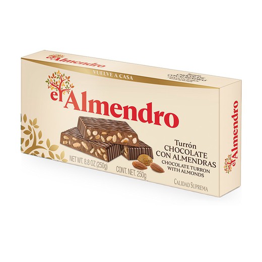 Turrón De Chocolate con Almendras El Almendro 250 grs