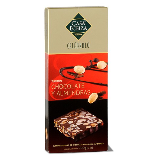 Turron De Chocolate Negro Y Almendras 200 grs Casa Eceiza