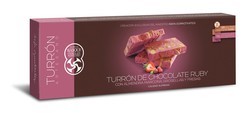 Turrón De Chocolate Ruby Con Almendra Marcona, Grosellas Y Fresas Rafa Gorrotxategi 250 Grs