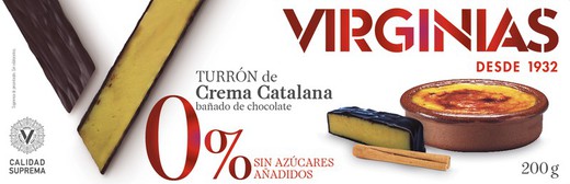 Katalansk krämnougat utan tillsatt socker virginias 200 gr glutenfri