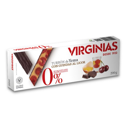 Yolk nougat with cherries in liqueur without sugar added virginias 200 gr gluten-free