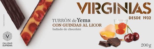 Turrón de yema con guindas al licor virginias 250 grs sin gluten