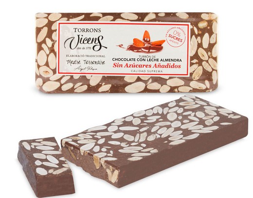 Vicens Sugar Free Nougat Czekoladowe mleko migdałowe z substancjami słodzącymi 250g