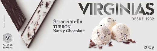 Turrón stracciatella con nata y chocolate virginias 200 grs sin gluten