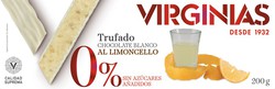 Turrón trufado chocolate blanco limoncello sin azúcar virginias 200 grs sin gluten